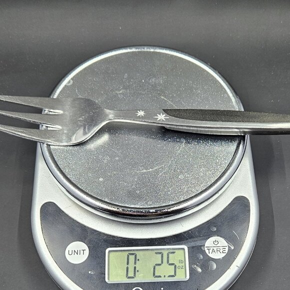 MCM Ebony Elegance MAR-CREST Atomic Starburst Cold Meat Fork Stainless Japan - Picture 11 of 11